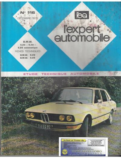 EXPERT AUTOMOBILE BMW 520 520 I et 520 automatique N°116 Decembre 1975