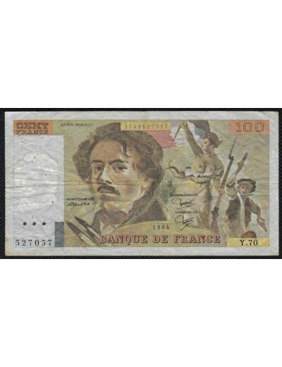 FRANCE 100 FRANCS DELACROIX 1984 SERIE Y.70 TB+