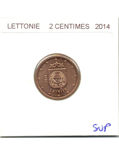 LETTONIE 2014 2 CENTIMES SUP