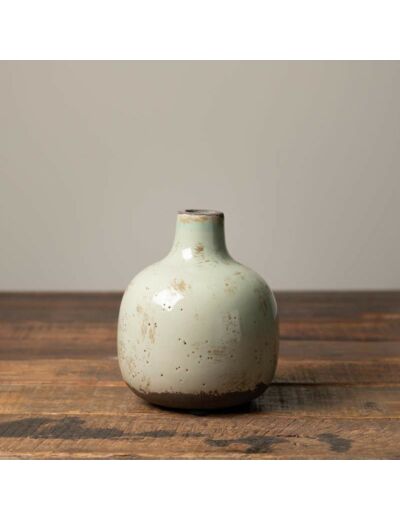 Vase céramique vert-de-gris 13cmx9cm