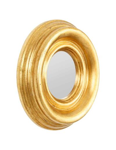 Miroir convexe Drachma rond doré 21cm