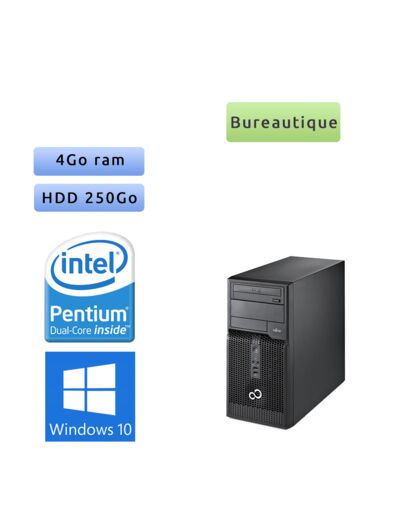 Fujitsu ESPRIMO P400 - Windows 10 - G640 4Go 250Go - Ordinateur Tour Bureautique PC