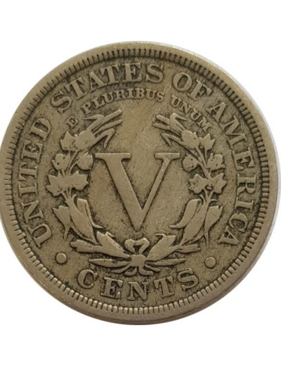 AMERIQUE ( U.S.A ) 5 CENTS 1908 LIBERTY NICKEL TB+