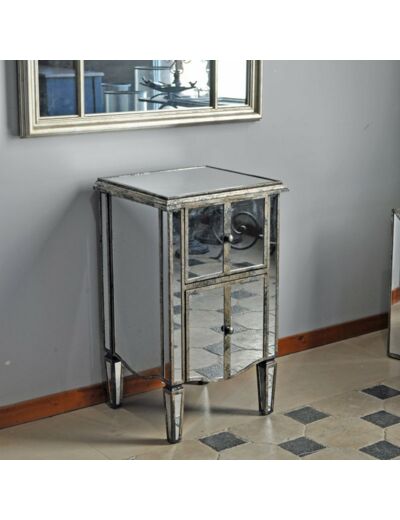 Chevet  commode bois miroir 75x40x45cm