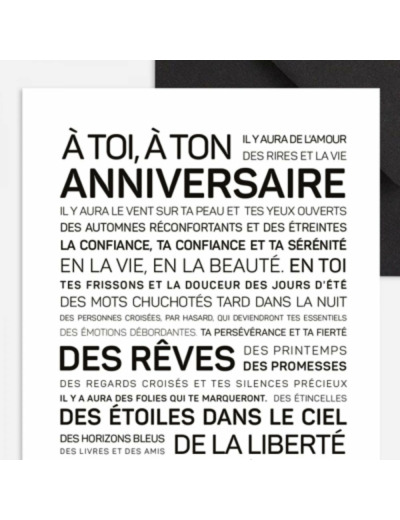 Carte a toi, a ton anniversaire