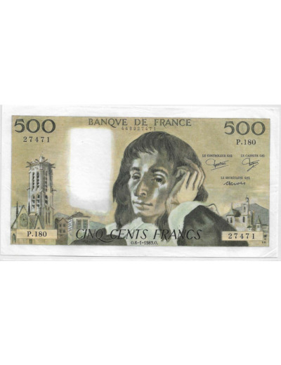 FRANCE 500 FRANCS PASCAL 6 1 1983 P.180 SPL