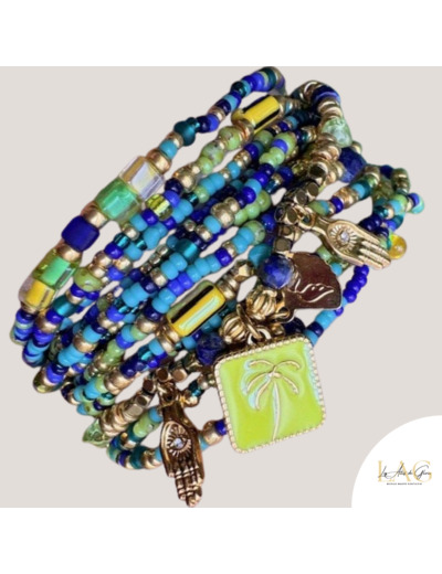 BRACELET MULTIRANGS AMULETTE D'HÉLIOS
