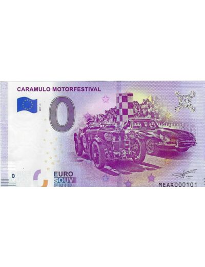 PORTUGAL 2019 -3 CARAMULO MOTORFESTIVAL 0 EURO BILLET SOUVENIR TOURISTIQUE NEUF