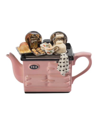 Théière excentrique anglaise cuisinière AGA rose