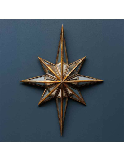Étoile miroirs dorée Constellation 33x25x4cm