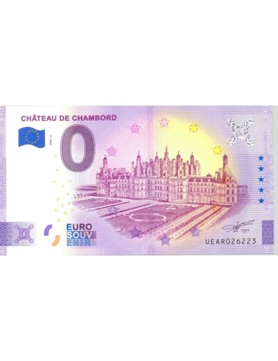 41 CHAMBORD 2020-3 CHATEAU DE CHAMBORD BILLET SOUVENIR 0 EURO NEUF