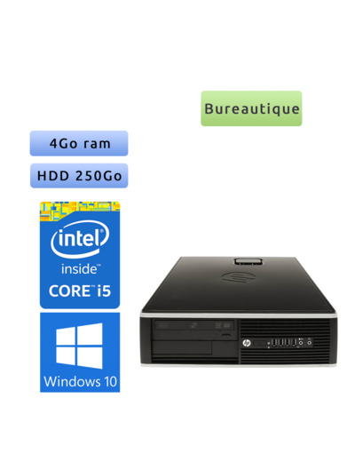 Hp 8200 Elite SFF - Windows 10 - i5 4GB 250GB - PC Tour Bureautique Ordinateur