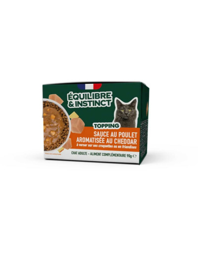 Équilibre & Instinct, TOPPING Sauce au poulet aromatisée au cheddar - 90g