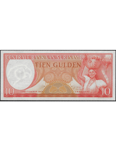 SURINAME 10 GULDEN 1 SEPTEMBRE 1963 Série LN NEUF (W121b)