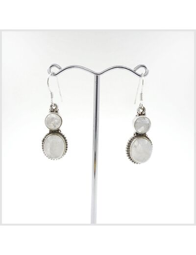 Boucles Pierres de Lune en argent massif