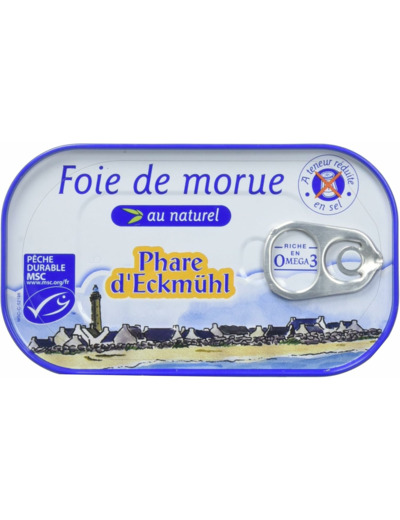 FOIE DE MORUE AU NATUREL HYPOSODE 121G Phare d Eckmühl