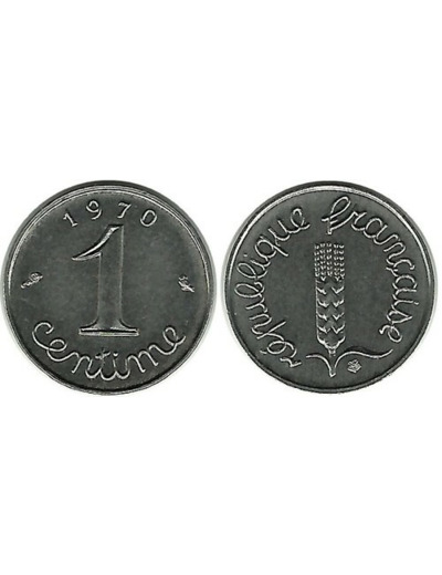 FRANCE 1 CENTIME INOX 1970 TTB+