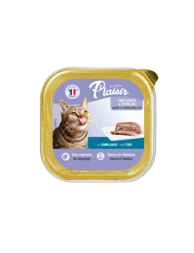 Repas Plaisir chat, Pâtée au cabillaud - 100g
