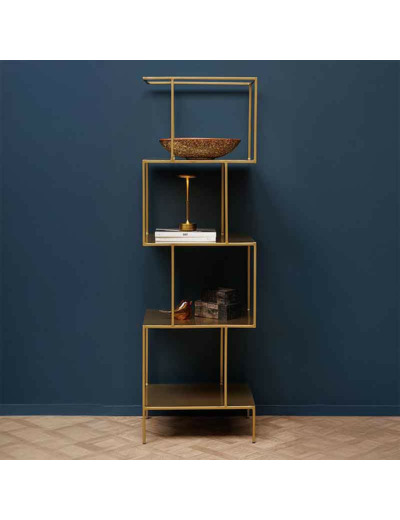 Etagère Iscala dorée fer 178x55x46cm
