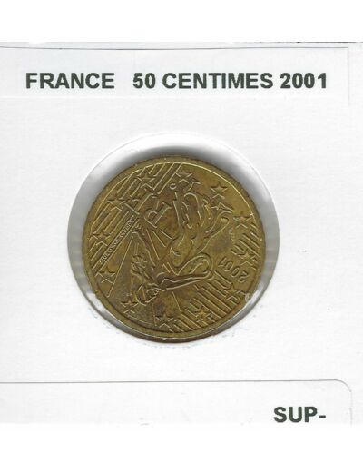 FRANCE 2001 50 CENTIMES SUP-
