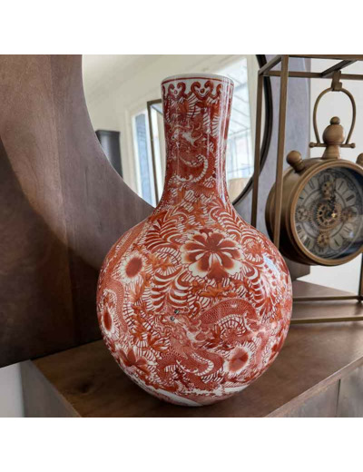 Vase céramique corail Dragon 53x38cm