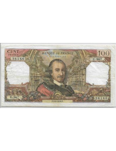 FRANCE 100 FRANCS CORNEILLE 3-6-1976 U.967 TB+