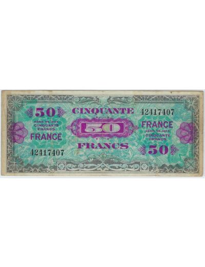 FRANCE 50 FRANCS Type FRANCE 1945 SANS SERIE TB+ 407