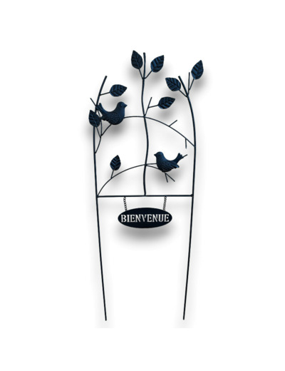 Treillage jardin fer Bienvenue 29x1x60cm