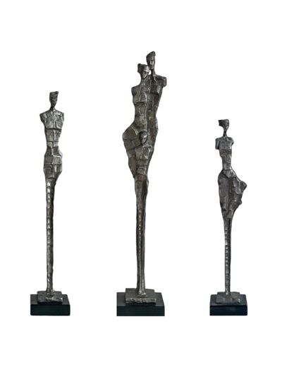 Ensemble statuettes 3 personnes résine 50x54x64cm