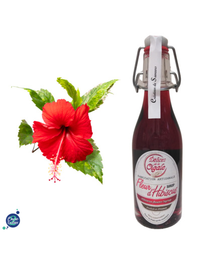 Sirop artisanal de Fleur d'hibiscus - 250ml - Bouteille en verre