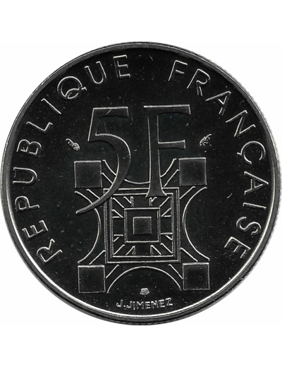 FRANCE 5 FRANCS TOUR EIFFEL 1989 SUP/NC