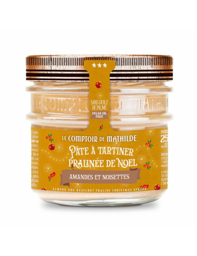 Pâte à Tartiner Pralinée Noël Amandes Noisettes 250G