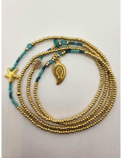 BRACELET MULTIRANGS TROPICAL GOLD