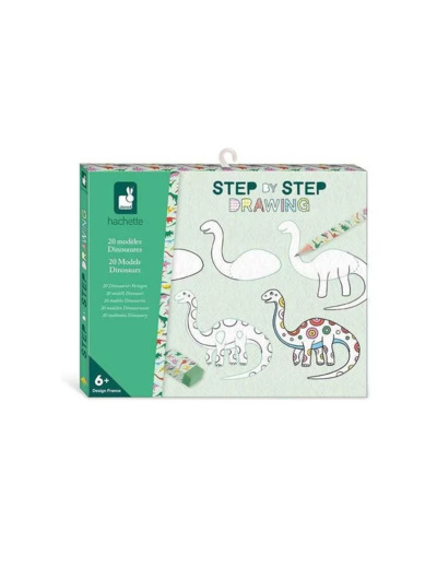 Janod - Step by Step Drawing - Apprendre à dessiner - 20 Modèles Dinos -