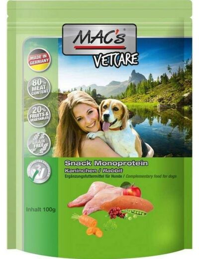Friandises Mac's lapin pour chien - 100g