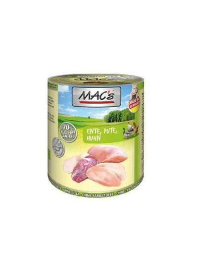 MAC'S Canard, dinde, volaille pour chat - 2 formats
