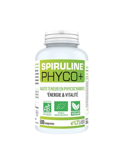Spiruline Bio Phyco+ 500 comprimés lt labo