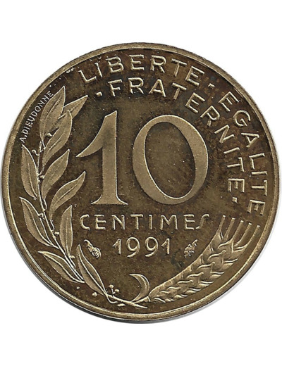 FRANCE 10 CENTIMES LAGRIFFOUL 1991 BE