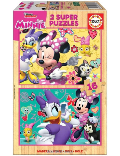 Educa - Disney Mickey Top Départ Minnie & The Happy Helpers 2 Puzzles