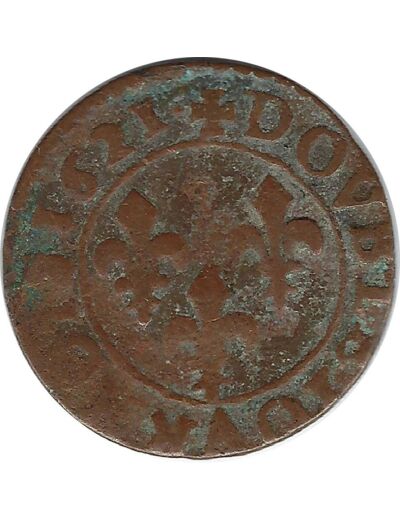 LOUIS XIII (1610-1643) DOUBLE TOURNOIS 1621 G (Poitier) 2gr06 TB+