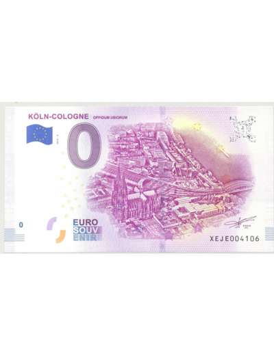 ALLEMAGNE 2019-5 KOLN COLOGNE BILLET SOUVENIR 0 EURO TOURISTIQUE  NEUF