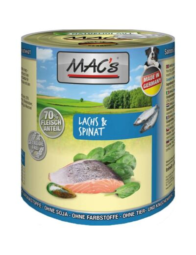 MAC'S Saumon & épinards pour chien - 2 formats