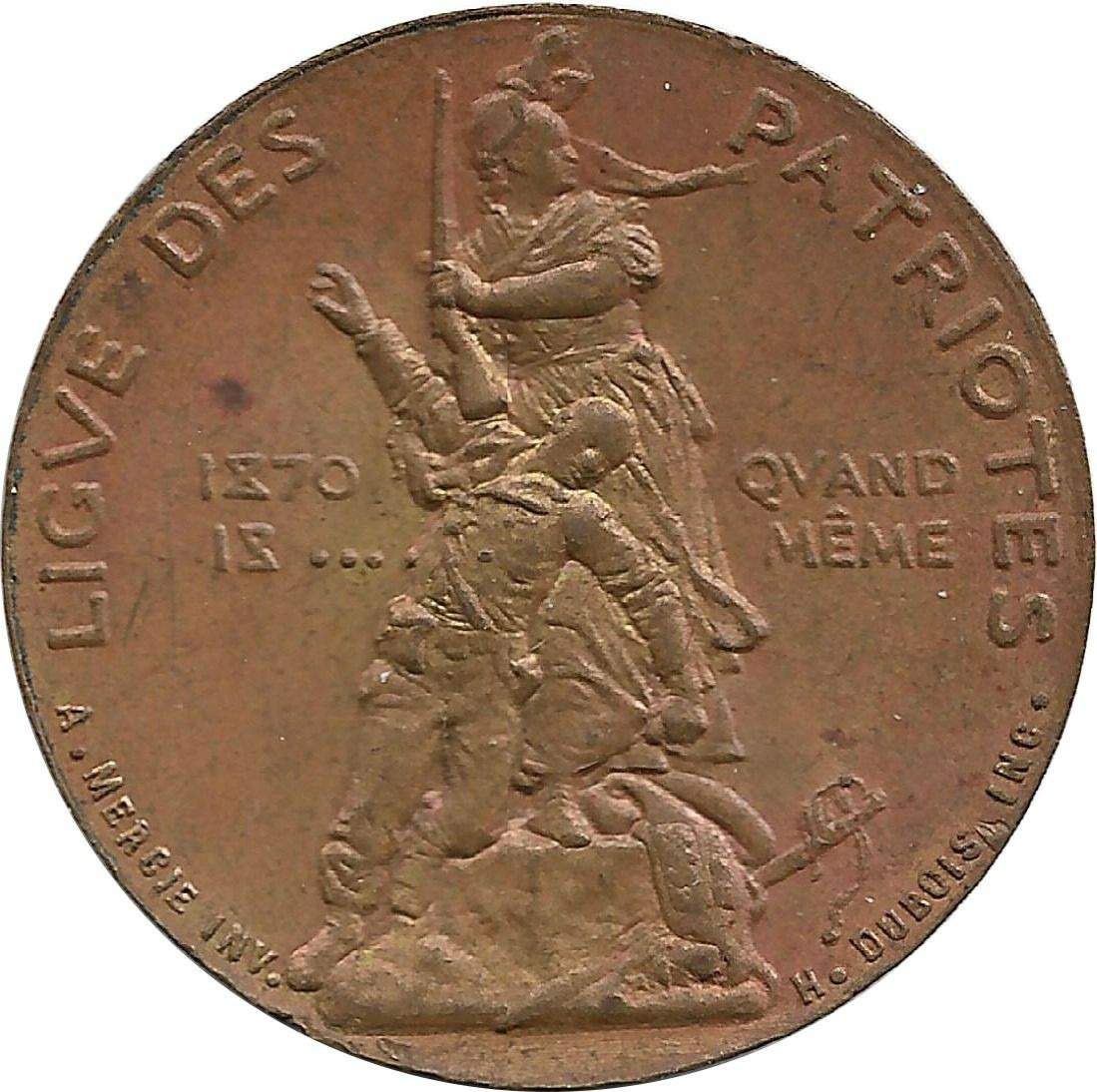 Jeton Ligue Des Patriotes 1882 – Bronze, XIXème Siècle, Collection, Numismatique