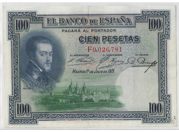 ESPAGNE 100 PESETAS 01/07/1925 TTB