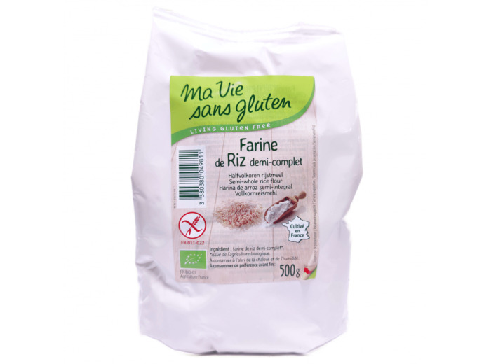 Farine De Riz Demi-Complet Sans Gluten Bio 500g