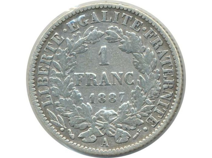 FRANCE 1 FRANC CERES 1887 A (Paris) TB+ (G465a)