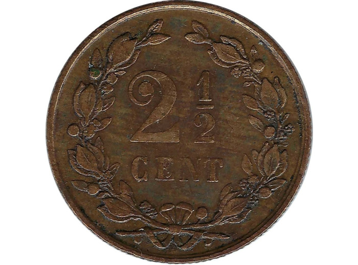 PAYS-BAS HOLLANDE 2 1/2 CENT 1881 TTB