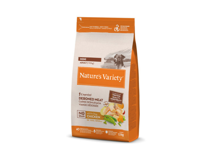 Nature's Variety, NO GRAIN ADULT MINI POULET - 1.5KG