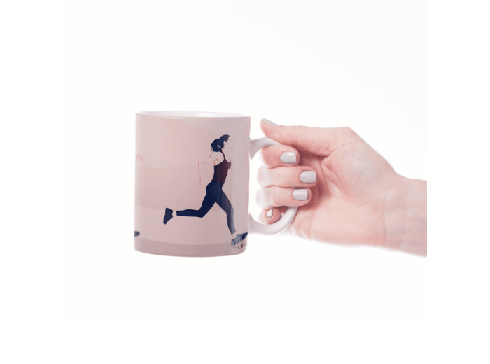 Tasse ou mug de course "Une femme qui court" - Personnalisable