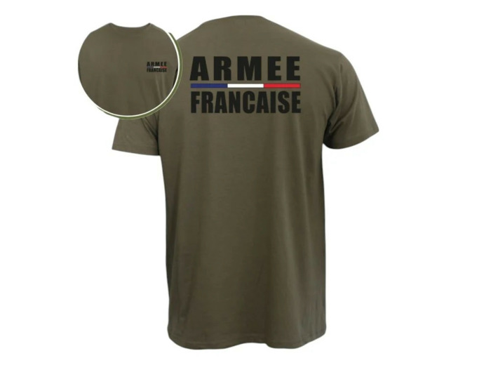 T-shirt militaire kaki 100% coton - Armée Française